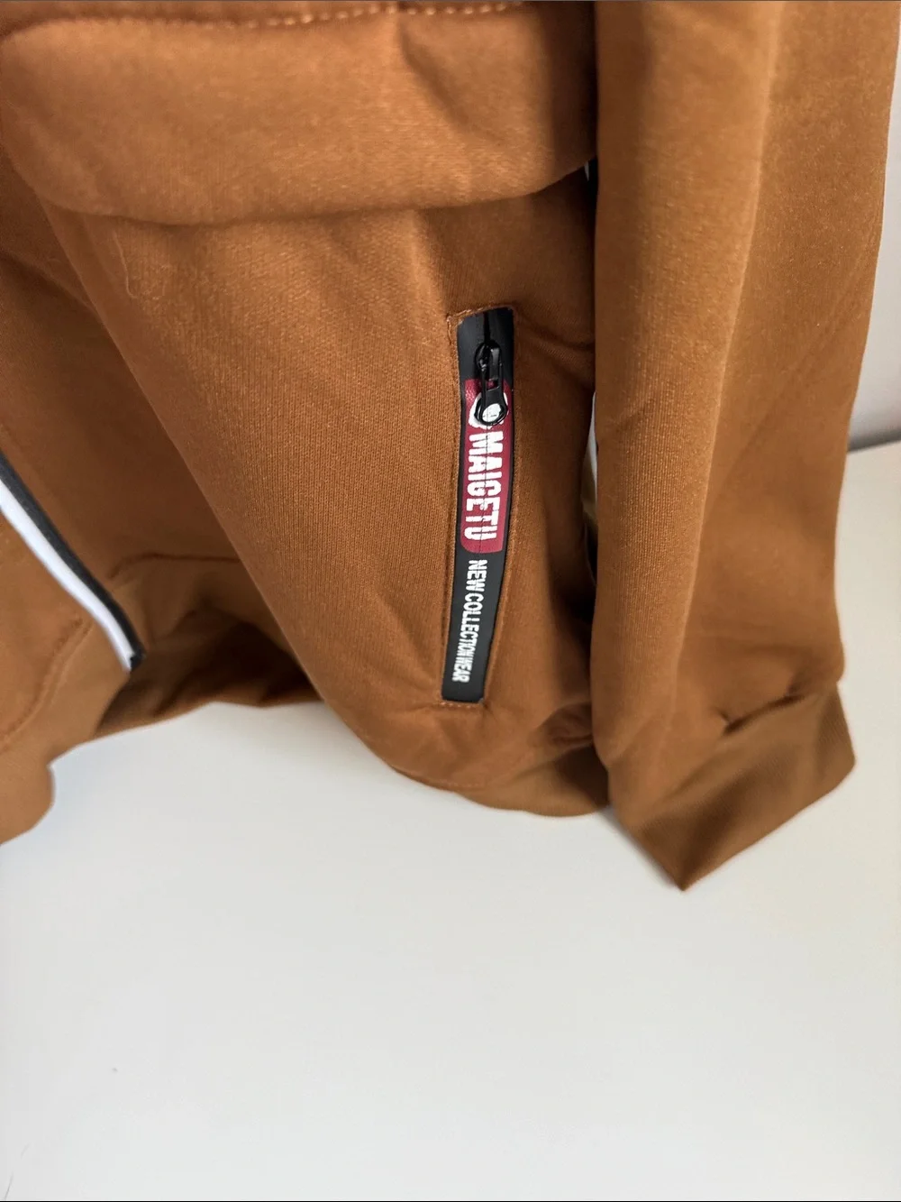 Men's Brown Sherpa-Lined Zip Hoodie Sweater